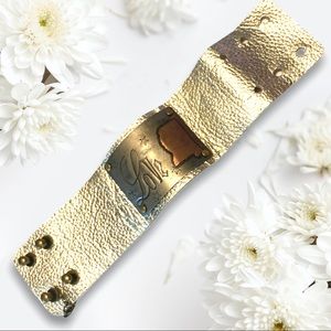 Love MS leather bracelet cuff bracelet